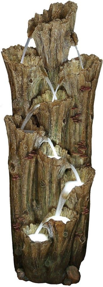 AcquaArte Gartenbrunnen Wasserfall TIROS, Komplettset mit LED-Beleuchtung, Pumpe und Anschlussmaterial