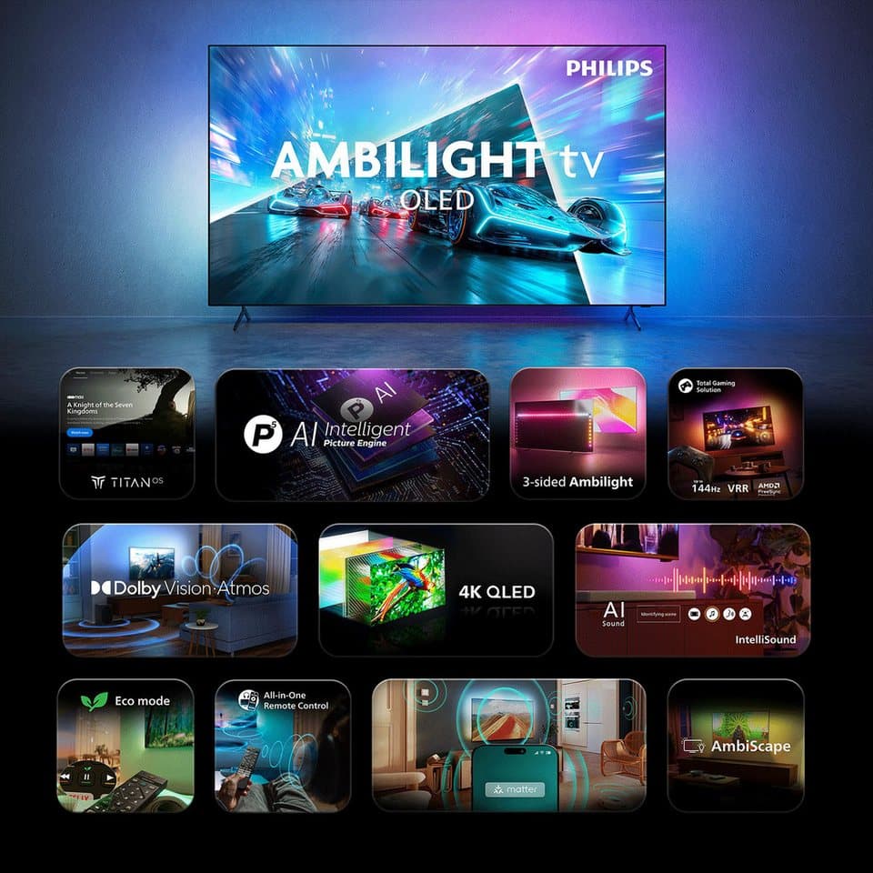 Philips 55OLED761/12 OLED-Fernseher (139 cm/55 Zoll, 4K Ultra HD, Smart-TV) - Thumbnail 4