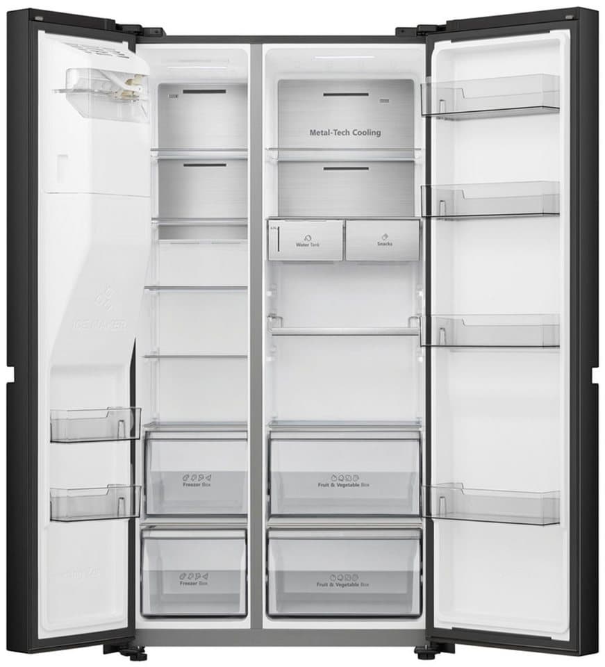 Hisense Side-by-Side RS818N4TFC, 179 cm hoch, 91 cm breit, MetalCooling, No Frost Plus, mit Wassertank, Wifi - Thumbnail 3