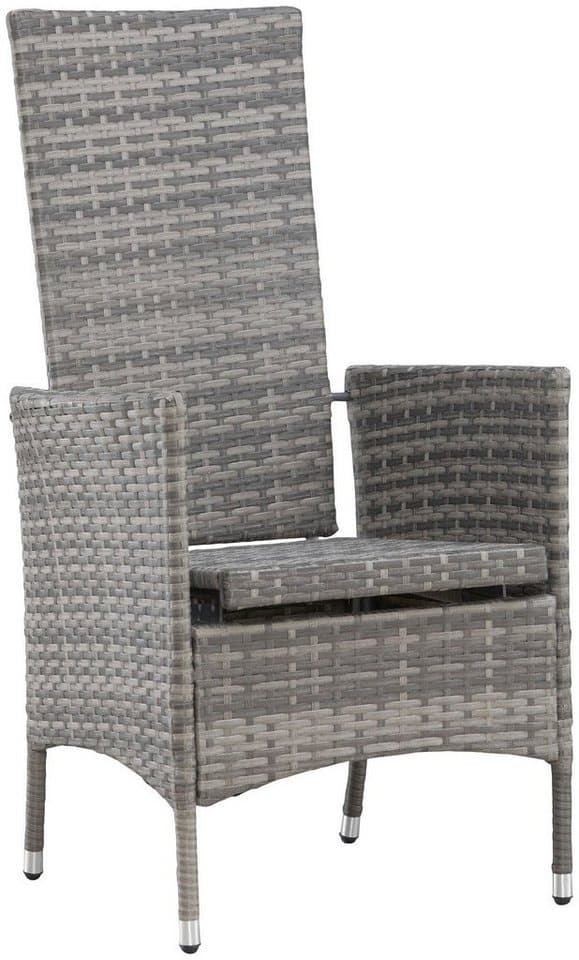 KONIFERA Garten-Essgruppe Parla, (Set, 21-tlg., 6xSessel, 1x AZ-Tisch 150-242,5cm,2x Hocker,inkl. Auflagen, Polyrattan), 2 der 6 Sessel sind verstellbar, Grau, Tischplatte aus Sicherheitsglas - Thumbnail 6
