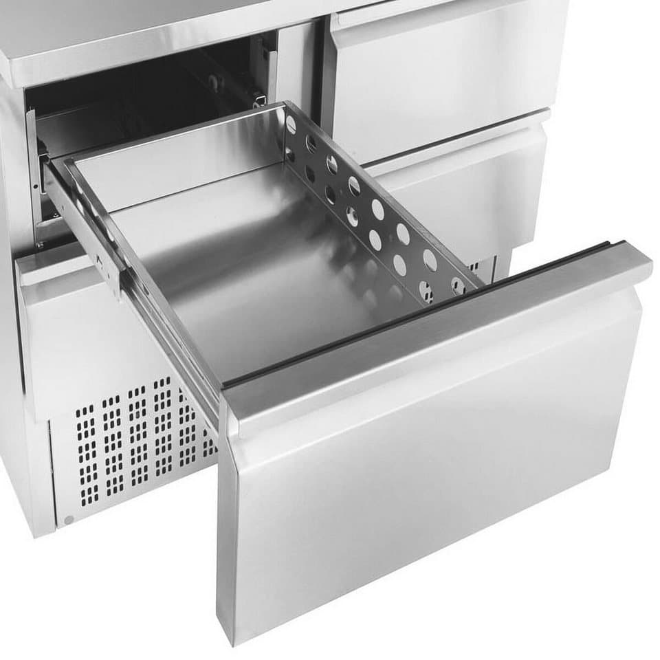 GastroHero Dönergrill Mini Kühltisch Edelstahl GN 1/1 6 Schubladen, 450 W - Thumbnail 6