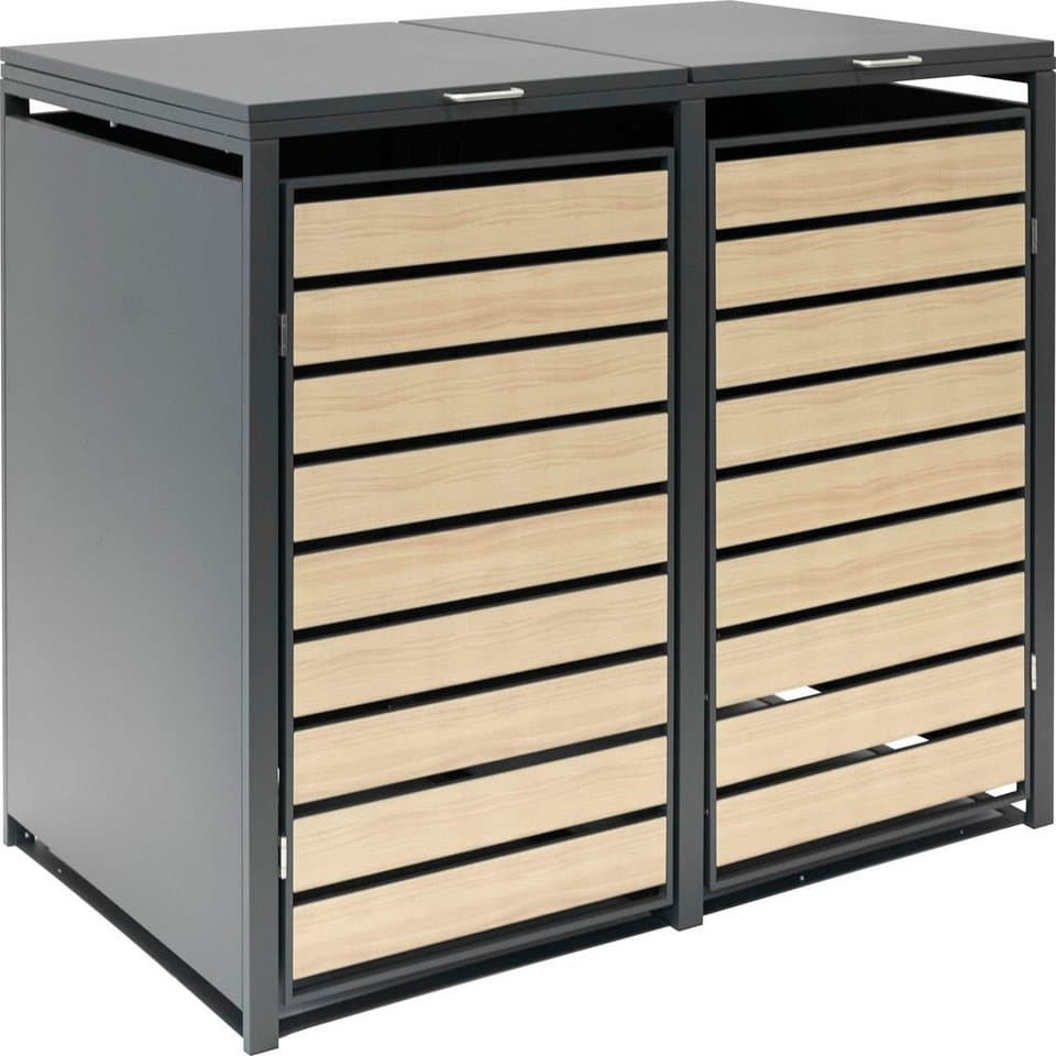 WESTMANN Mülltonnenbox für 2 Mülltonnen à 240 l, HxBxT: 116x132x80cm, mit Gasdruckfedern und Deckeldämpfern - Thumbnail 3