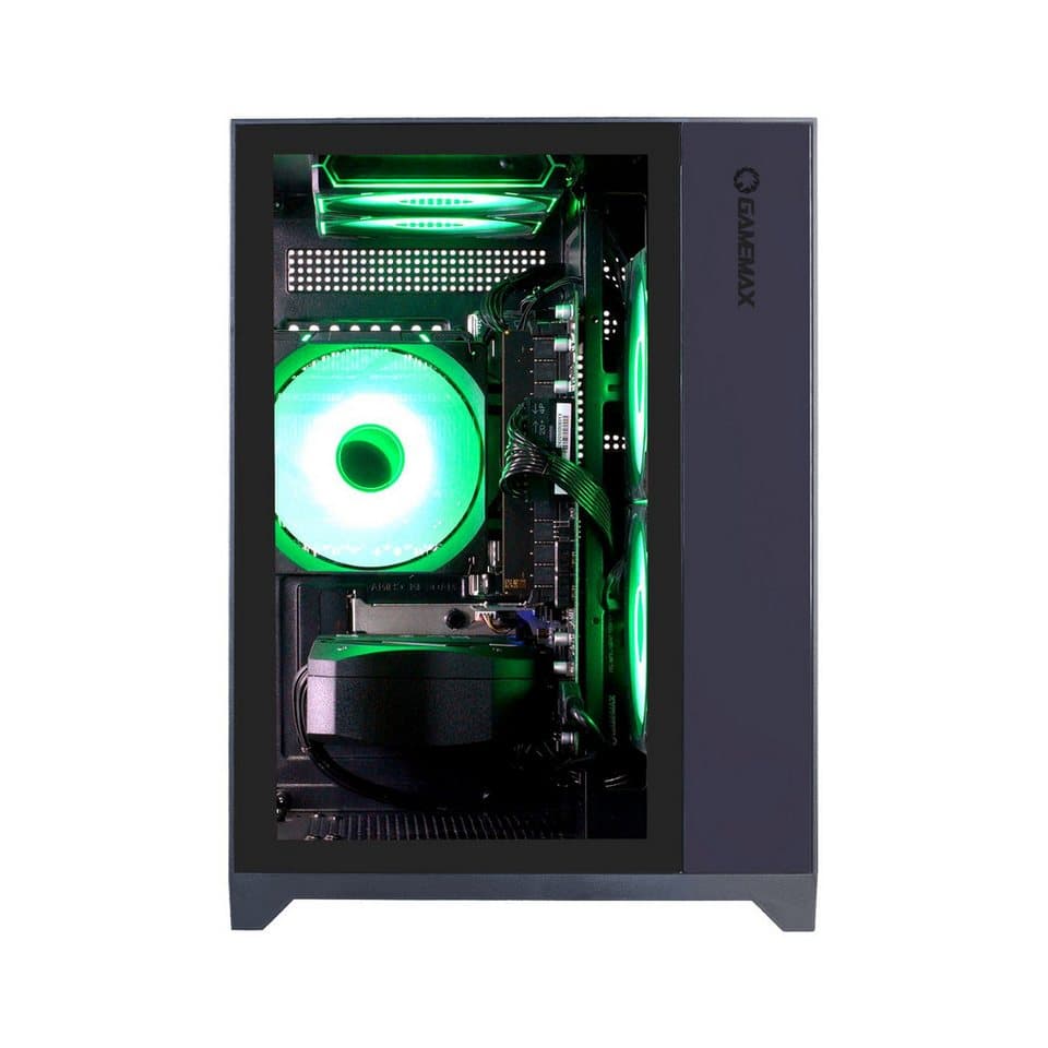 GAMEMAX MegaDeal Infinity Mini 2633 Ryzen 5 7500F RTX 5060Ti 32GB DDR5 1TB SSD PC-Komplettsystem (32", AMD Ryzen 5 7500F, RTX 5060 Ti, 32 GB RAM, 1000 GB SSD, Windows 11, DDR5 RAM + MSI MAG 32C6 Curved Monitor, 80cm (32) - Thumbnail 2