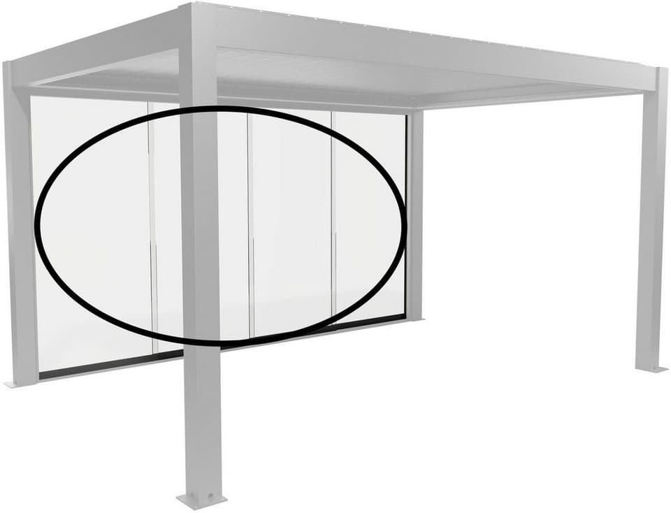 Biohort Glasschiebetür Klarglas Gr. 4,5 m für Pergola, verschiedene Farben, 420x 234,9 cm, Glaselemente aus 10 mm ESG