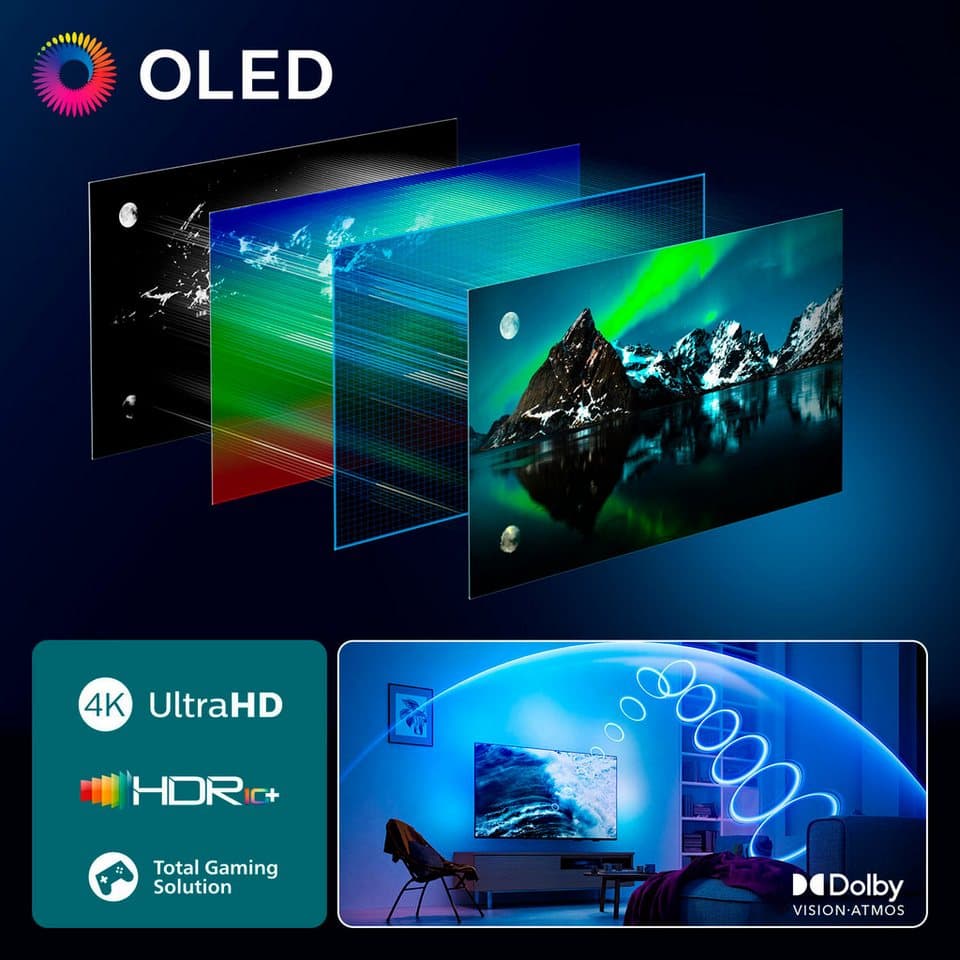 Philips 48OLED760/12 OLED-Fernseher (121 cm/48 Zoll, 4K Ultra HD, Smart-TV, Ambilight, P5 AI Bildoptimierung, Dolby Vision, Gaming, Alexa) - Thumbnail 11