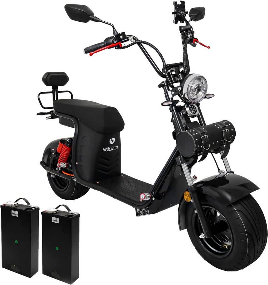 Rolektro E-Motorroller E-Chopper 45, 2 x 60V-25,6Ah Lithium-Akku, 3000 Watt, 3500 W, 45 km/h, bis zu 108 km Reichweite, mit USB-Anschluss und integr. Alarmanlage - Thumbnail 9