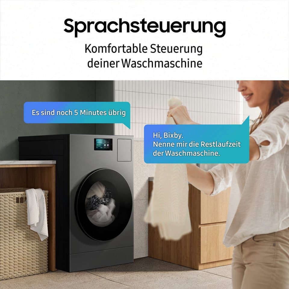 Samsung Waschtrockner WD8000DK WD18DB8995BZT2, 18 kg, 11 kg, 1000 U/min, Trommelreinigung+, Breite 75 cm, Tiefe 92cm, Höhe 111 cm - Thumbnail 17