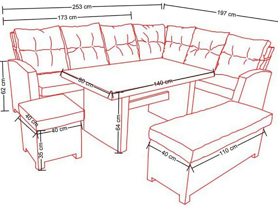 Destiny Gartenlounge-Set SANTA PONSA DE LUXE Eckgruppe, grau mel., Tisch 140x80cm, Polster grau, (Set, 20-tlg., 2 Schenkel inkl. Polster, 2 Sitze verstellb. 1Tisch m. aufgel. Glaspl), Aluminium, Polyrattan - Thumbnail 5