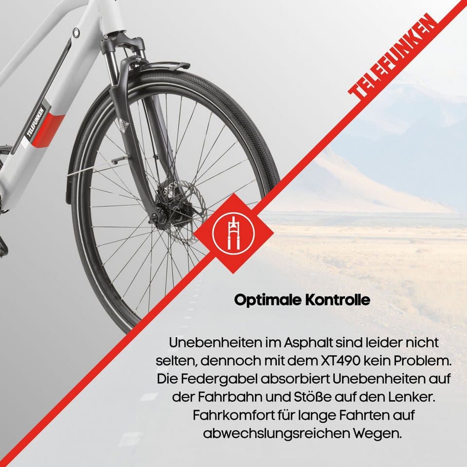 Telefunken E-Bike Trekkingrad E-Trekking Expedition XT490 Damen, 8 Gang Shimano Altus Schaltwerk, Kettenschaltung, Heckmotor, 417,6 Wh, Pedelec, Elektrofahrrad, Damen, innerhalb StVZO, 28 Zoll - Thumbnail 8