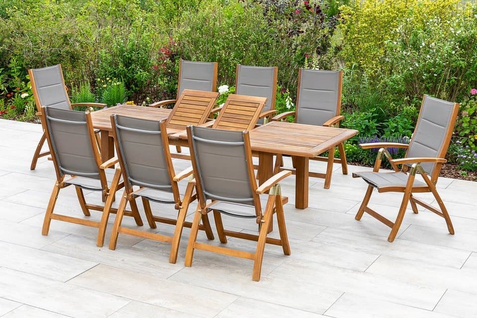 MERXX Garten-Essgruppe Acapulco, (9-tlg), 8 Klappsessel, ausziehbarer Tisch - Bild 1