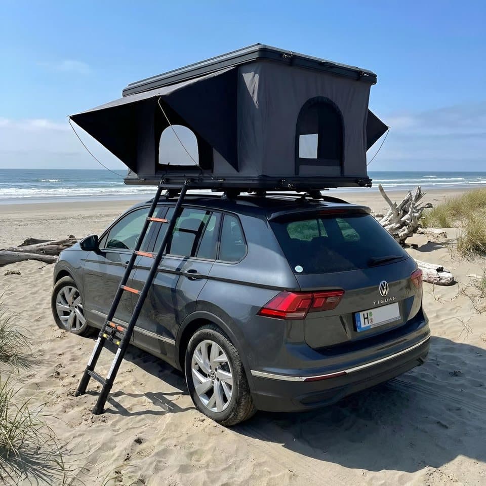 TZIpower Dachzelt Autodachzelt Auto Dach Zelt Vordach Schwarz/Grau Hardcase Aluminium, Personen: 2 (1 tlg) - Bild 1