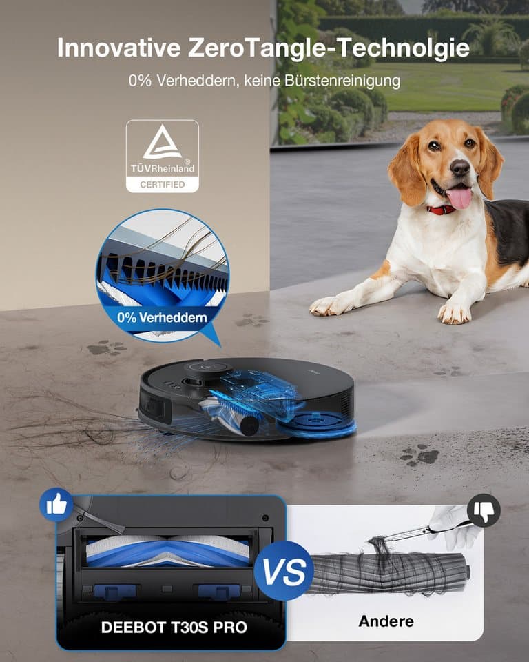 ECOVACS Saugroboter mit Wischfunktion, ECOVACS DEEBOT T30S PRO OMNI, 60 W, 11.000PA, OMNI Station, Mopphebesystem, Adaptive Kantenreinigung - Thumbnail 14