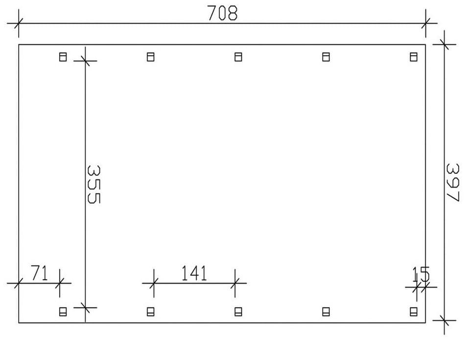 Skanholz Einzelcarport Friesland, BxT: 397x708 cm, 351 cm Einfahrtshöhe, für Caravan - Thumbnail 5