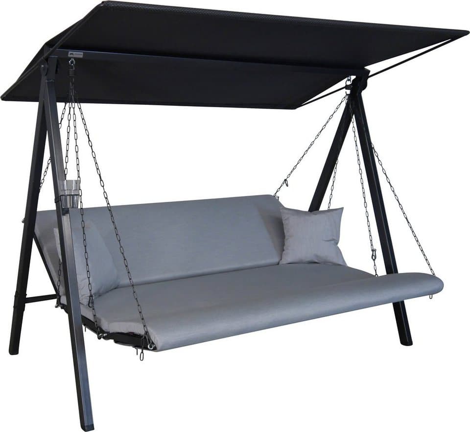 Angerer Freizeitmöbel Hollywoodschaukel Lounge Zip granit, 3-Sitzer, Bettfunktion, wetterfest - Bild 1