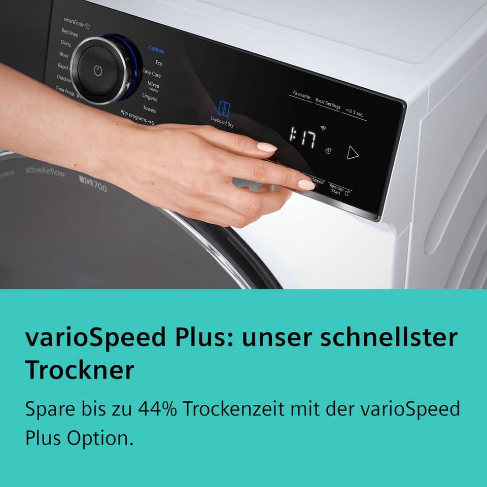 SIEMENS Wärmepumpentrockner iQ700 WR47B2C40, Schnellster Siemens Trockner: spart bis zu 44% Trockenzeit - Thumbnail 7