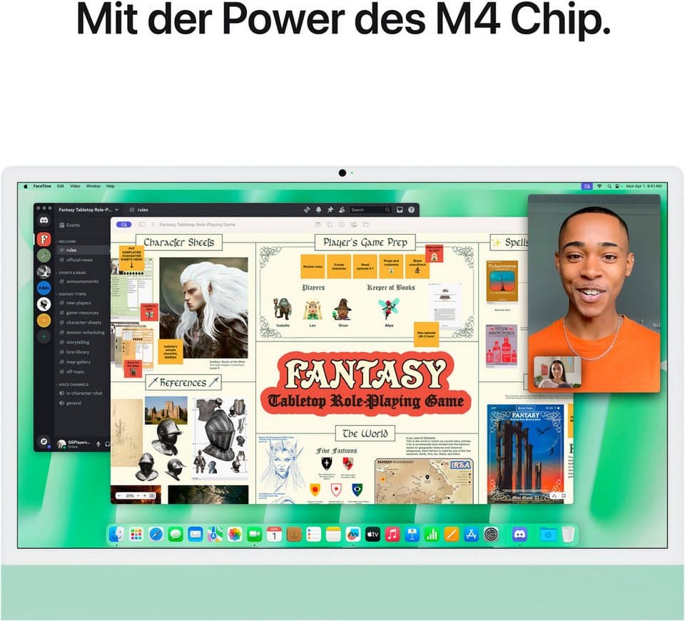 Apple iMac 24" iMac (24 Zoll, Apple Apple M4 M4, 10‑Core GPU, 16 GB RAM, 512 GB SSD, Luftkühlung) - Thumbnail 6