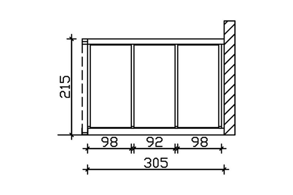 Skanholz Carport-Seitenwand, BxH:305x200 cm, m. Polycarbonat, Wandanbau - Thumbnail 2