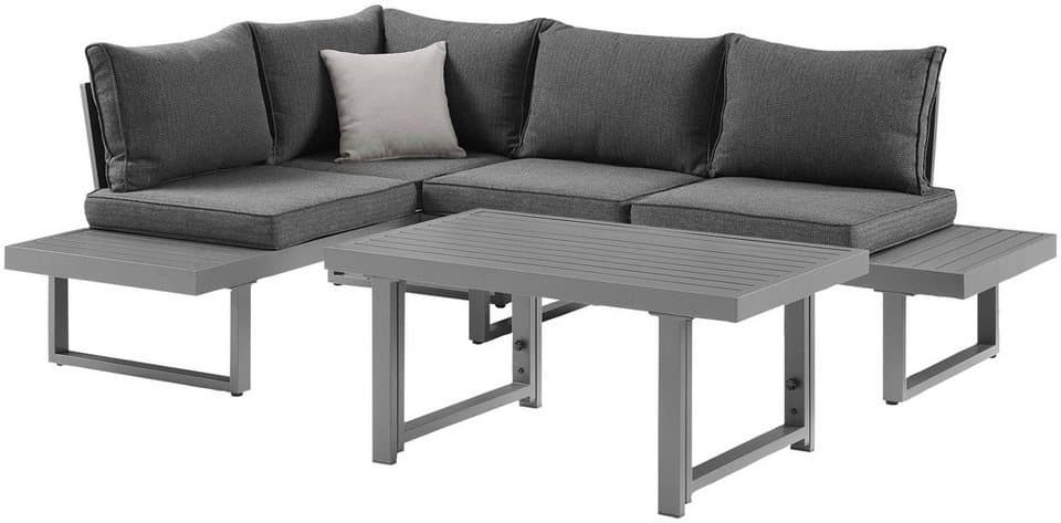 KONIFERA Gartenlounge-Set Hamburg, (Set, 14-tlg., Tisch:100x60x60/40cm,abnehmbare Rückenlehnen,individuell aufstellbar), höhenverstellbarer Tisch, inkl. Schutzhülle, Aluminiumgestell - Thumbnail 4
