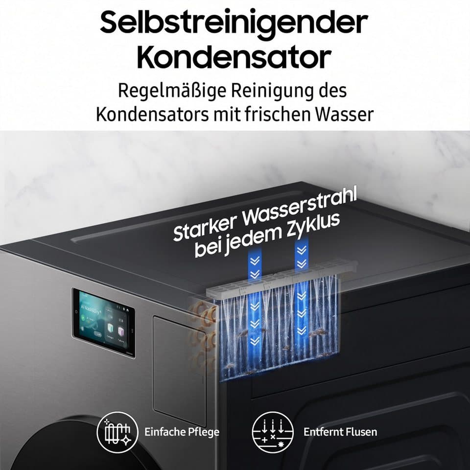 Samsung Waschtrockner WD8000DK WD18DB8995BZT2, 18 kg, 11 kg, 1000 U/min, Trommelreinigung+, Breite 75 cm, Tiefe 92cm, Höhe 111 cm - Thumbnail 15