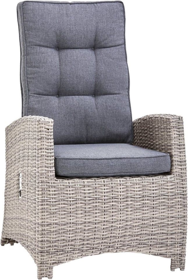 KONIFERA Garten-Essgruppe Monaco, (Set, 31-tlg., 10x Sessel, 1xTisch 200-366x100x75,5cm, inkl. Auflagen, Polyrattan,Alu), Rückenlehne verstellbar, Tischplatte aus 5mm starkem Sicherheitsglas - Thumbnail 7