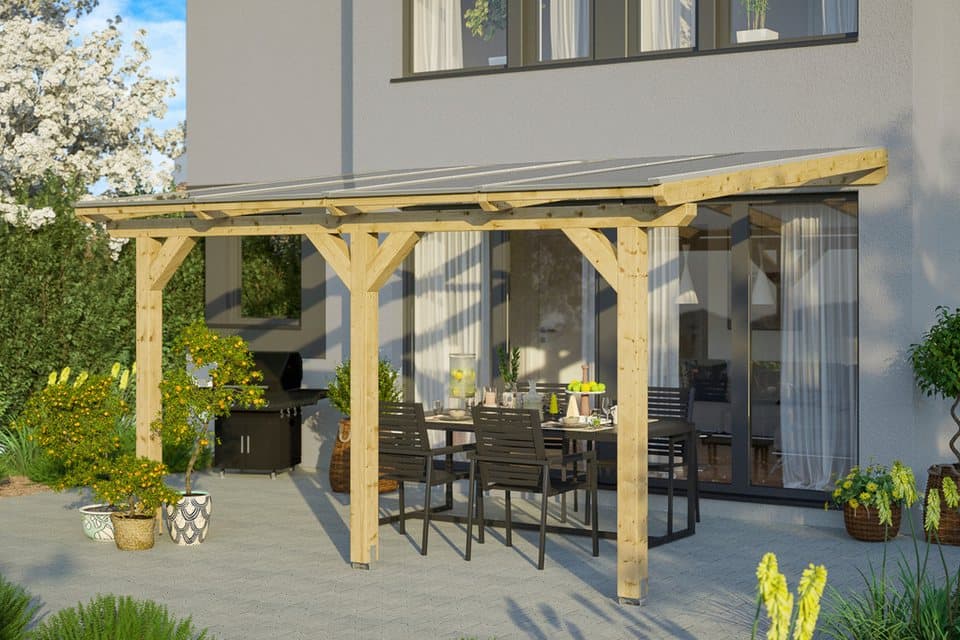 Skanholz Terrassendach Bormio, BxT: 434x250 cm, Bedachung Doppelstegplatten - Bild 1