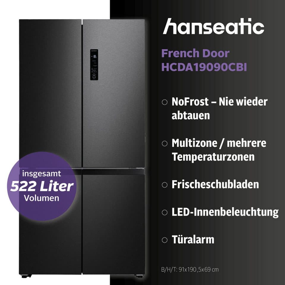 Hanseatic Multi Door HCDA19090CBI, 190,5 cm hoch, 91 cm breit, inkl. 3 Jahre Herstellergarantie - Thumbnail 3