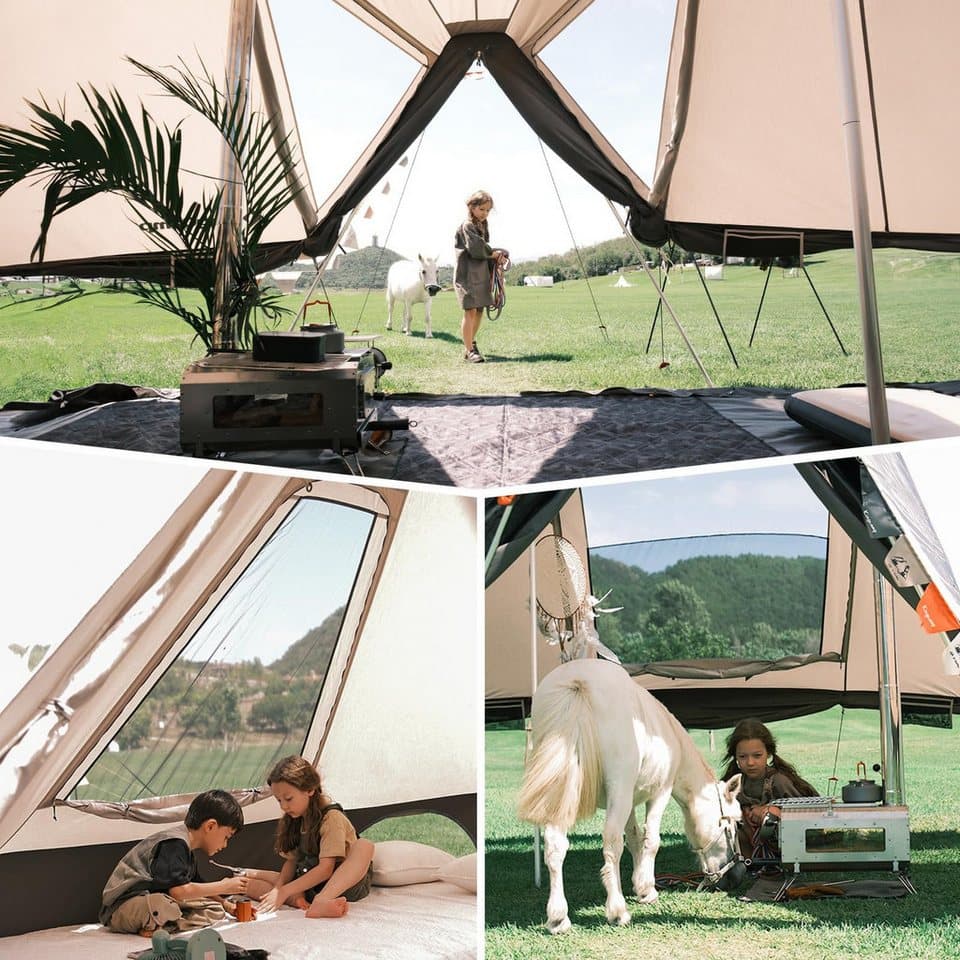 KingCamp Hauszelt Baumwollzelt Campingzelt Khan Villa Pavillon Famil - Thumbnail 10