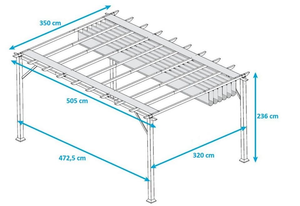 Paragon Pergola Florenz, BxTxH: 505x350x236 cm - Thumbnail 5