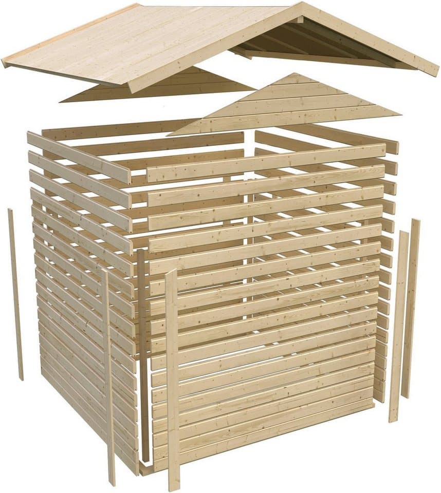Karibu Gartenhaus Traufberg 3, BxT: 528x288 cm, (Set), mit Dachausbauelement, naturbelassen - Thumbnail 4