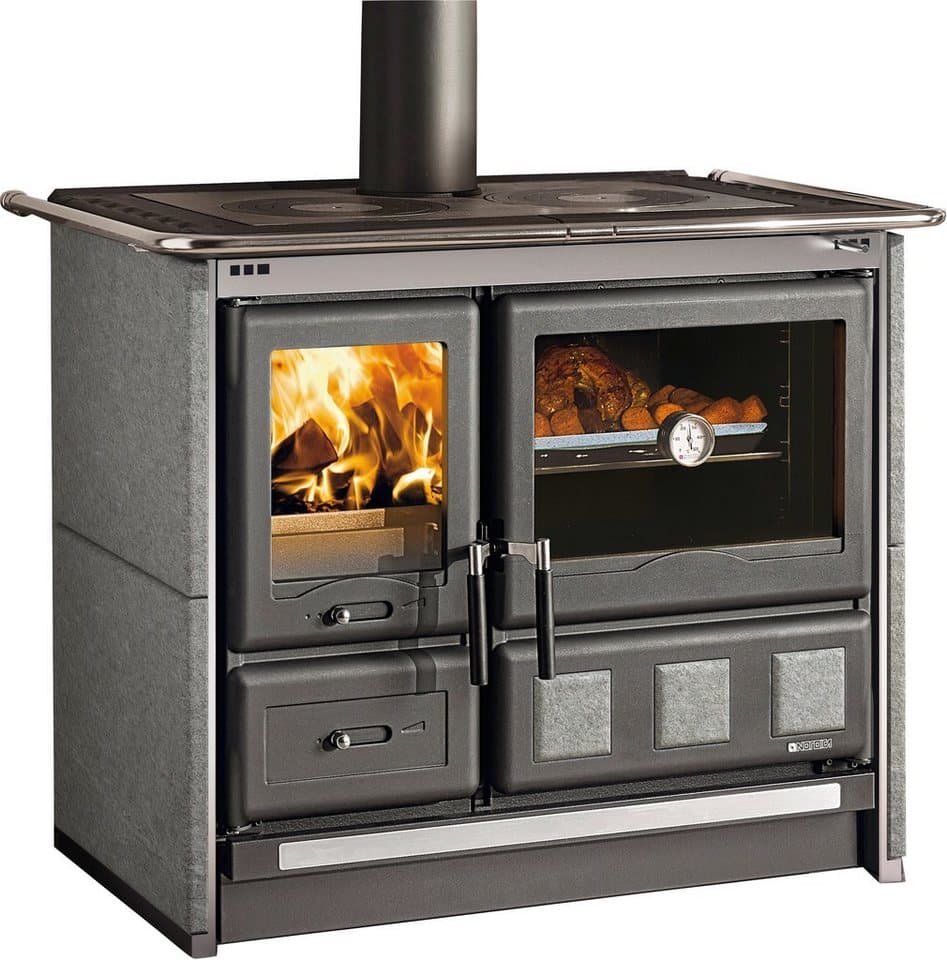 La Nordica Festbrennstoffherd ROSA XXL, Heizen, Kochen & Backen, Türen, 11 kW, Zeitbrand, und Brennraum aus Gusseisen, Festbrennstoffherd, Holzherd, Ofenherd - Bild 1