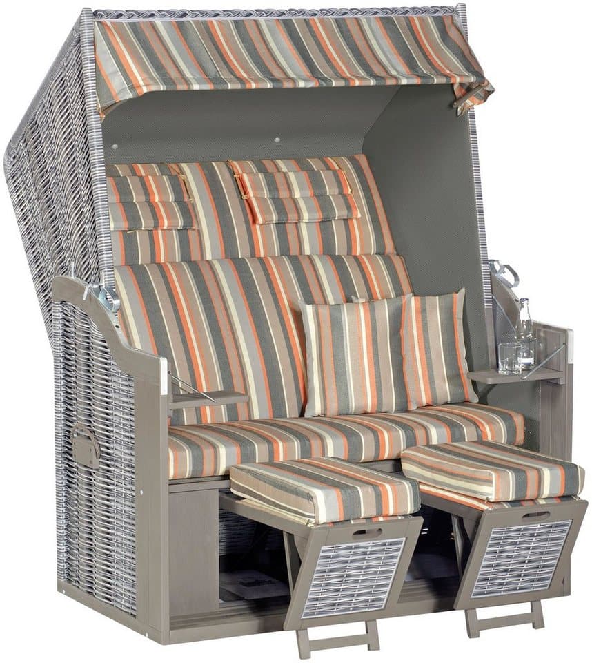 SunnySmart Strandkorb Rustikal 34 Z XL, BxTxH: 140x80x160 cm, Halblieger, Ostsee-Modell, (OTTOs Choice), 2-Sitzer, zum Selbstaufbau