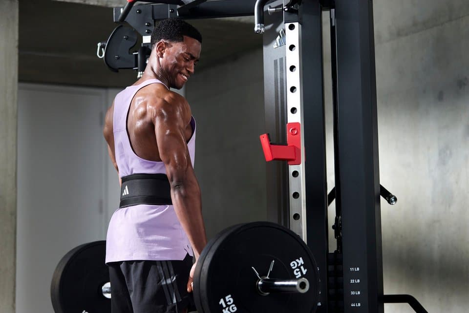 adidas Performance Trainingsstation adidas Cable Crossover - Kabelzugstation mit Rack, 2 Gewichtsblöcke, 2×80 kg Kabelzug, Rack, 40-fach verstellbar & Landmineen) - Thumbnail 18