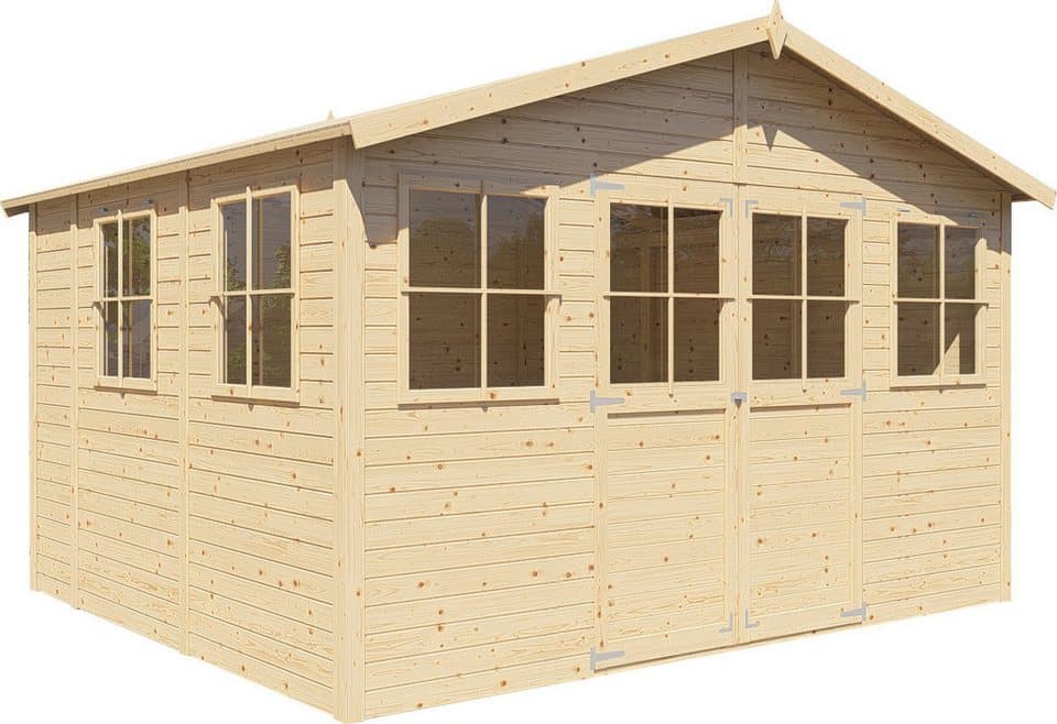 BERTILO Gartenhaus Workshop Smith naturbelassen, BxT: 364x335 cm, Großes Gartenhaus aus exakt vorgefertigten Elementen - Thumbnail 2