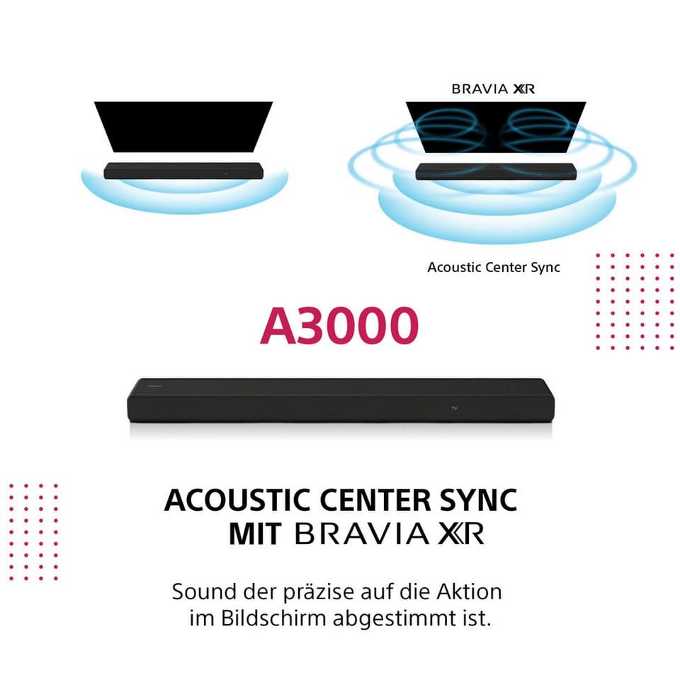 Sony HT-A3000 Soundbar + SA-SW3 Subwoofer Set Soundbar 3.1 (Bluetooth, WLAN (WiFi), 250 W) - Thumbnail 9