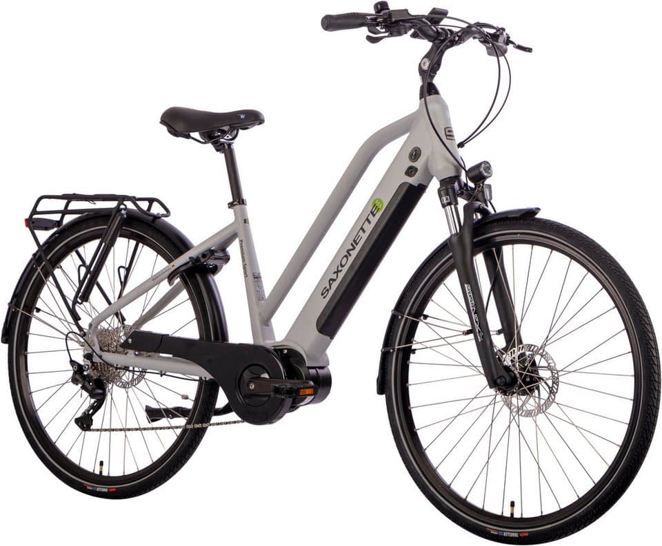 SAXONETTE E-Bike Trekkingrad Premium Sport (Trapez), 10 Gang, Kettenschaltung, Mittelmotor, 522 Wh, Pedelec, Elektrofahrrad für Damen - Thumbnail 2