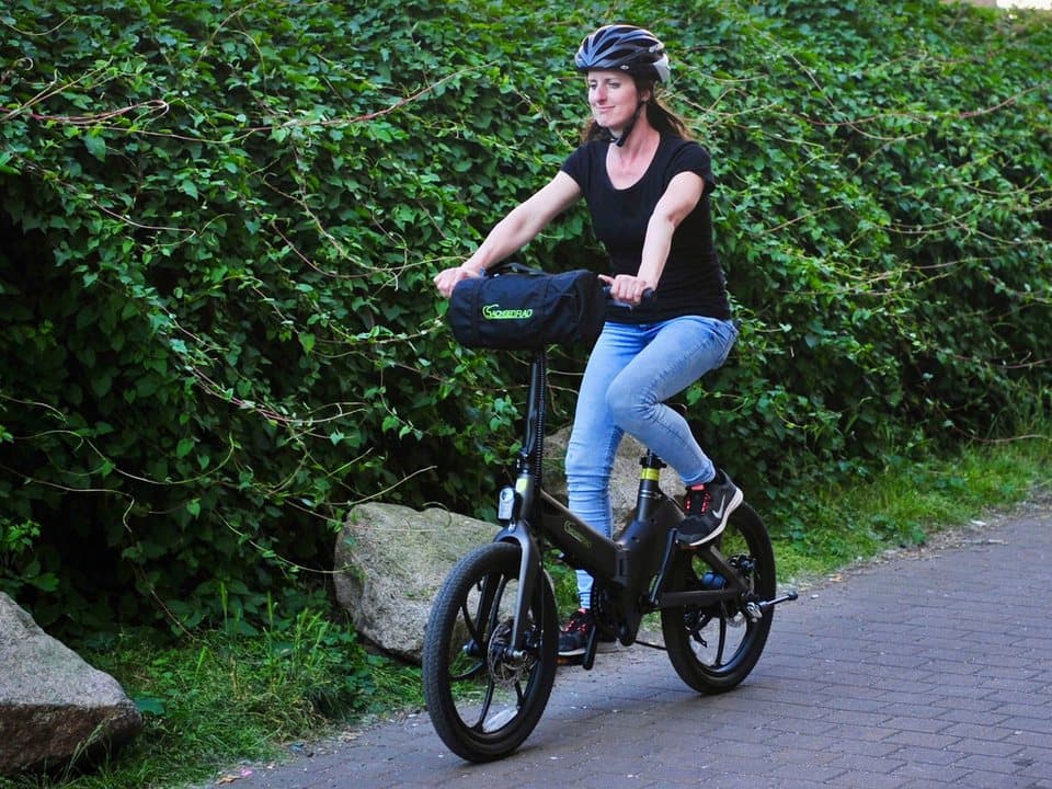 SachsenRAD E-Bike Faltrad F11 Pro MagPuma mit Transporttasche, 6 Gang Shimano, Kettenschaltung, Heckmotor, 360 Wh, mit Transporttasche, Rückspiegel, gefederte Sattelstütze - Thumbnail 4