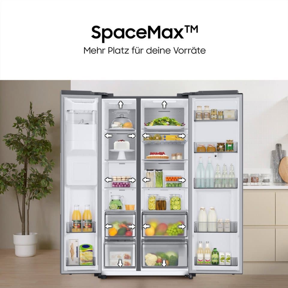 Samsung Side-by-Side RS70F RS70F66KBFEF, 178 cm hoch, 91,2 cm breit, Eis- und Wasserspender, Al Energy Mode, No Frost+ - Thumbnail 6