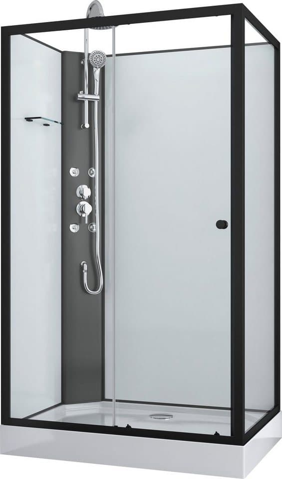 Sanotechnik Komplettdusche VIVA, BxT: 120x80 cm, Einscheibensicherheitsglas, rechteckig, mit Massagedüsen