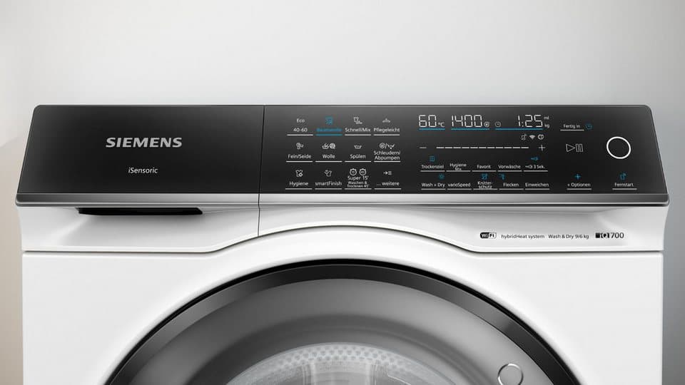 SIEMENS Waschtrockner iQ700 WN54C2070, 9 kg, 6 kg, 1400 U/min, Knitter-Programm smartFinish, Antiflecken-System, Waschen&Trocknen 45' - Thumbnail 2