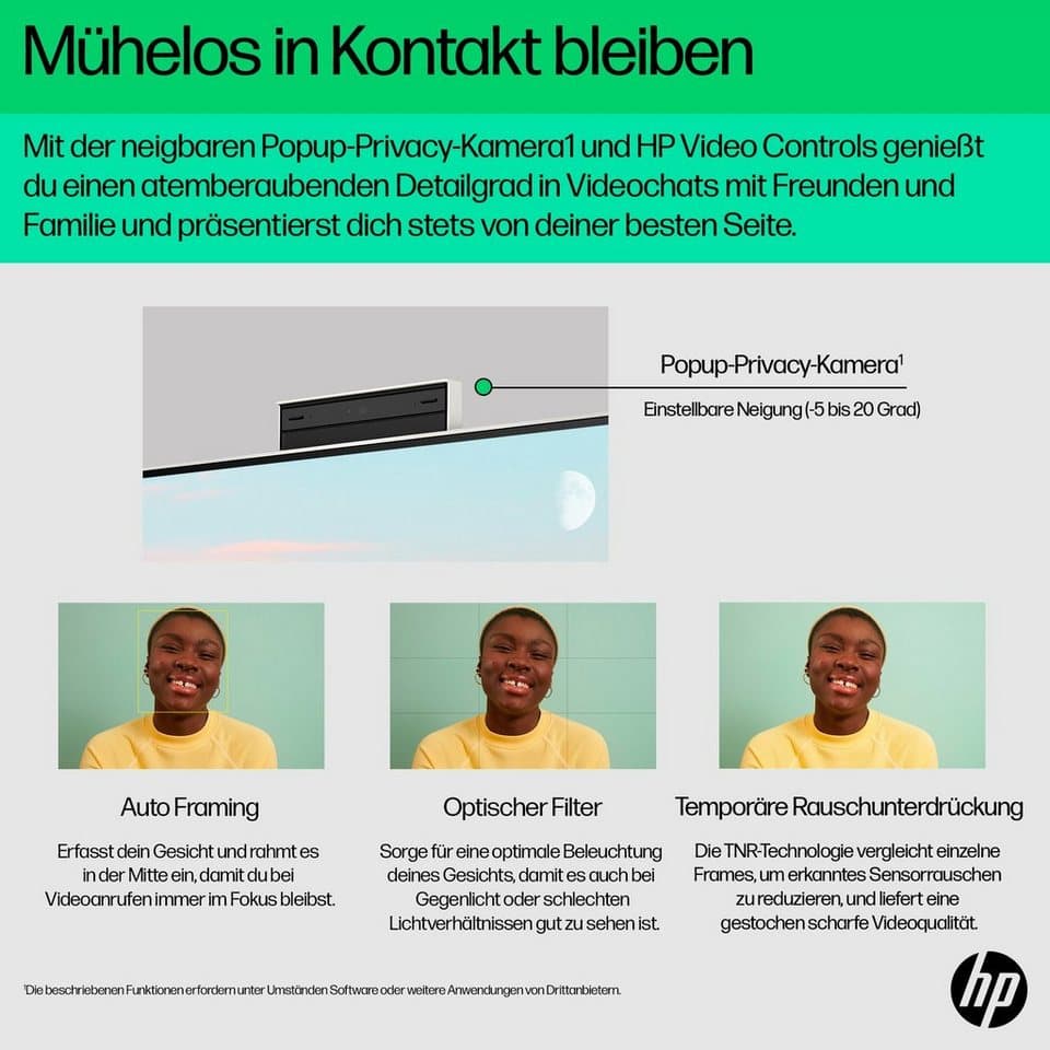 HP 24-cr1201ng All-in-One PC (23,8 Zoll, Intel Core Ultra 5 125U, Intel Internal Graphics, 16 GB RAM, 512 GB SSD) - Thumbnail 5