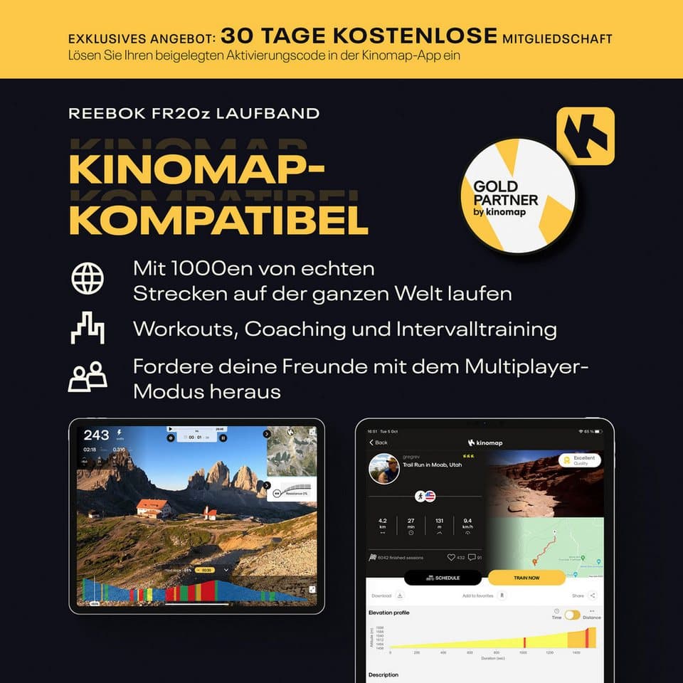 Reebok Laufband FR20z Floatride, bis max. 18 km/h, mit Steigung, 120 kg max. Benutzergewicht - Thumbnail 16