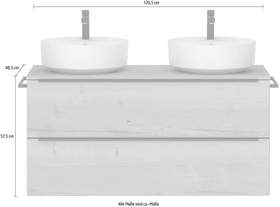 nobilia® Waschtisch-Set Alvene, (1-St., mit Doppelwaschplatz, vormontiert, mit Soft-Close), in vier Breiten - Thumbnail 7