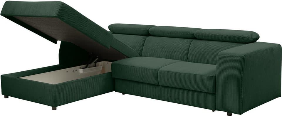 WERK2 Ecksofa Cherry, modernes Sofa mit Komfortfunktionen, Breite 270cm, L-Form, bequem, mit verstellbaren Kopfteilen, Schlaffunktion und Bettkasten - Thumbnail 6
