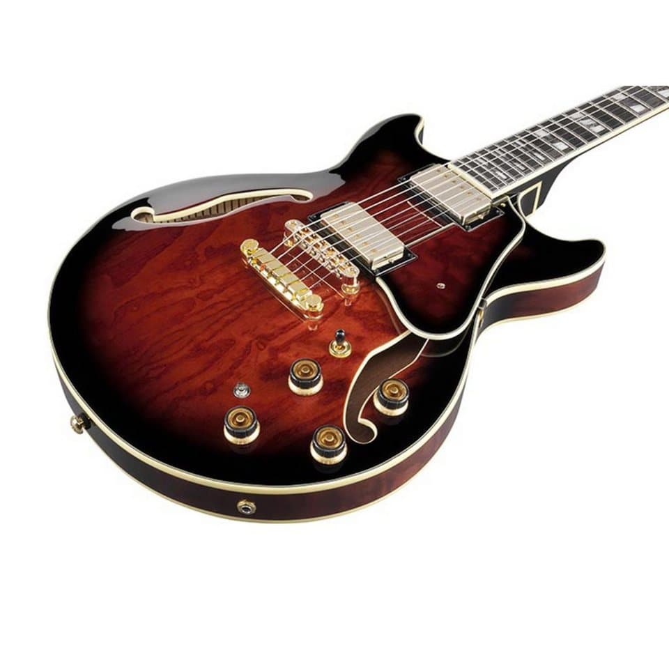 Ibanez Halbakustik-Gitarre, Halb-Akustik Gitarren, Semi Hollow-Modelle, AM153QA-DBS Dark Brown Sunburst - Halbakustik Gitarre - Thumbnail 3
