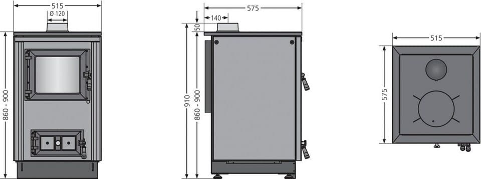 JUSTUS Festbrennstoffherd Rustico-50 2.0, 7 kW, Zeitbrand - Thumbnail 6