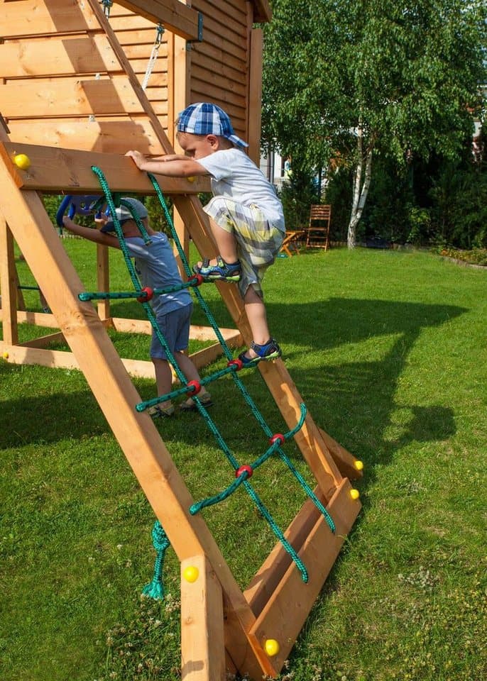 FUNGOO Spielturm MAXI SET FUN GYM, mit Schaukel & Rutsche, Klettererweiterung, Sandkasten - Thumbnail 4