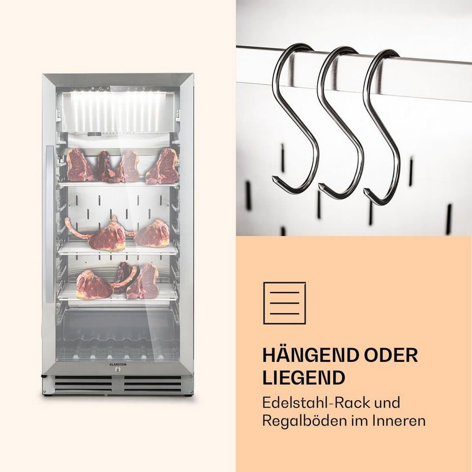 Klarstein Reifeschrank Steakhouse Pro 233, 233 l, Elektrische Fleischkühlschrank LED Touch Kühlen 233 L - Thumbnail 8