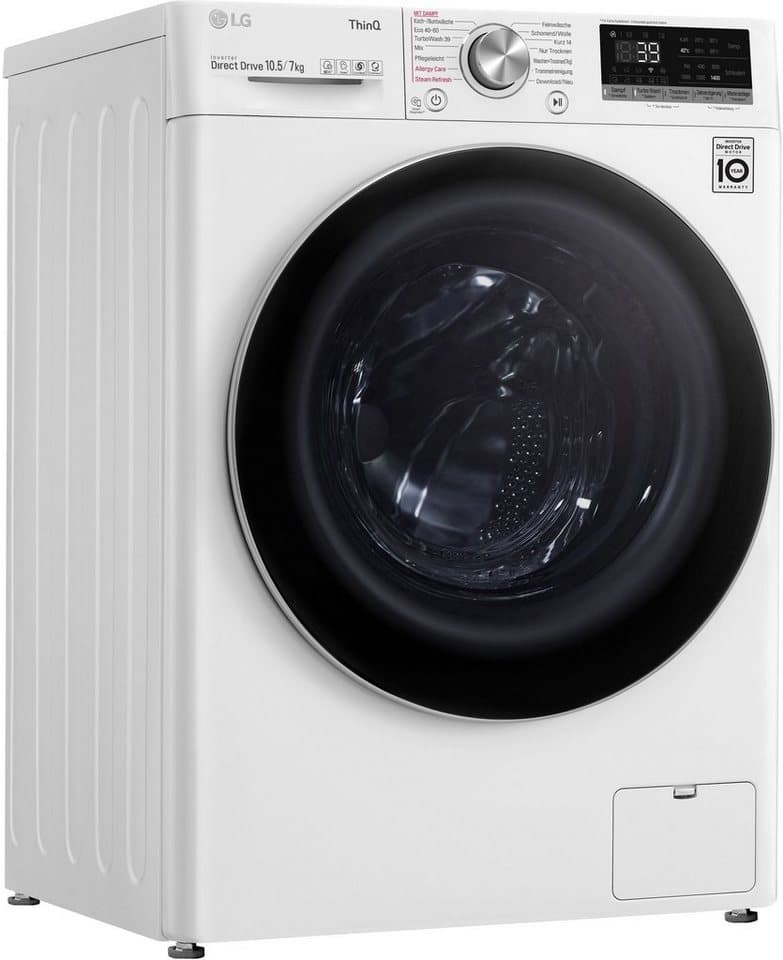 LG Waschtrockner V7WD107H2E, 10,5 kg, 7 kg, 1400 U/min, TurboWash® - Waschen in nur 39 Minuten - Bild 1