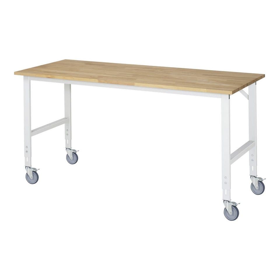 RAU Werkbank Rau Fahrbarer Arbeitstisch Tom (4 LR), B2000xT800xH910-1230mm, B-Platt