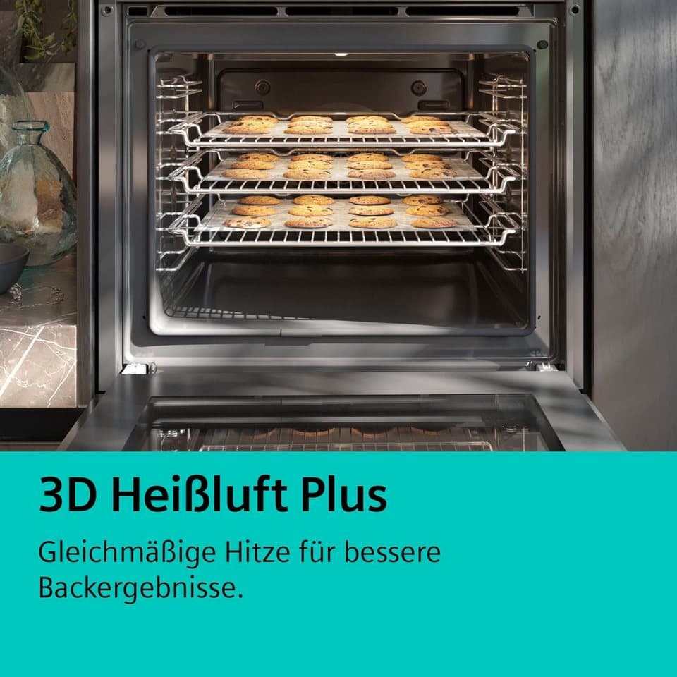 SIEMENS Backofen-Set EQ112EA01Z, mit Teleskopauszug nachrüstbar, 3D-Heißluft auf 3 Ebenen & extra Platz dank Bräter- und Zweikreiszone - Thumbnail 13